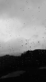 Close-up of water drops on glass