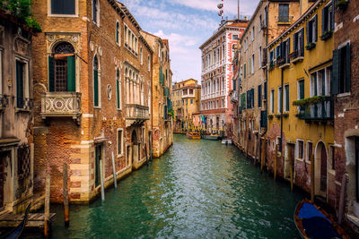 Canal passing through city buildings