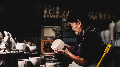 Man working at shop