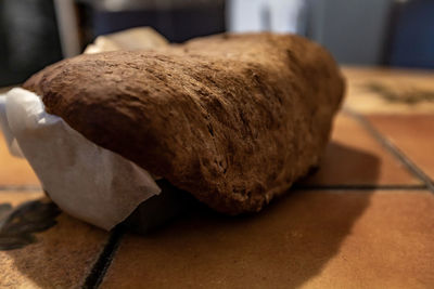 Close-up of bread on table