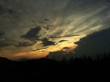 Scenic view of dramatic sky during sunset