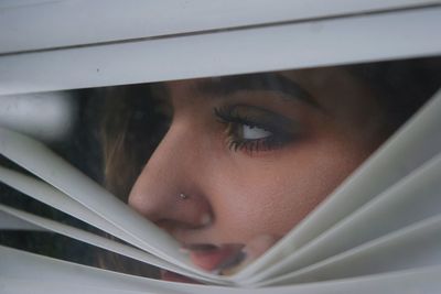 Close-up of woman with eyes closed