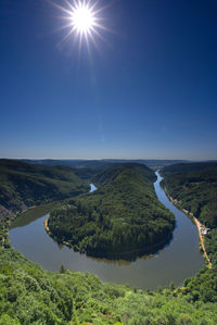 High angle view of landscape against sky