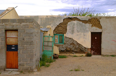 Exterior of old building against sky