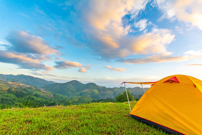 Scenic view of field against sky