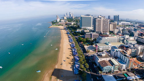 High angle view of city street