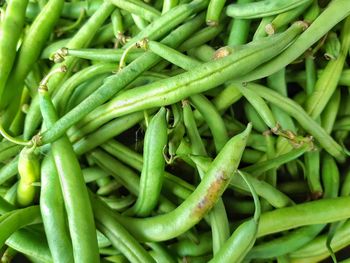 Full frame shot of green chili peppers