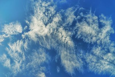 Low angle view of clouds in sky