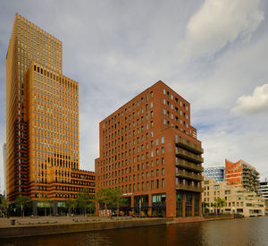 Amsterdam, netherlands - symphony building in  zuidas. viewed from de boelgracht canal.