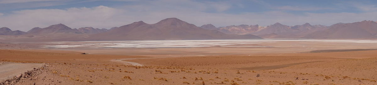 Scenic view of desert against sky