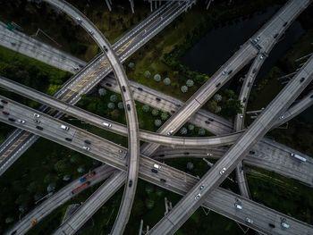 Aerial view of highway junction