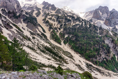 Scenic view of landscape and mountains against sky