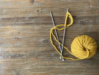 High angle view of banana on table
