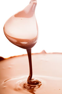 Close-up of ice cream cone against white background