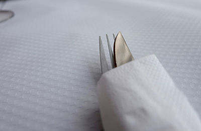 Close-up of white fabric