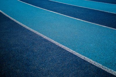 Full frame shot of blue sports track