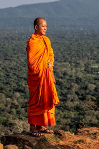 Full length of man standing at temple