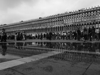 Crowd of tourists in venice