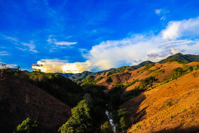 Scenic view of mountains against sky