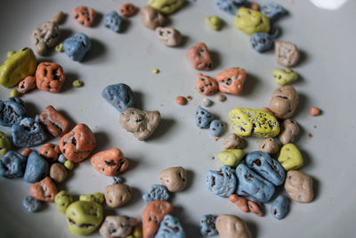 High angle view of food on table