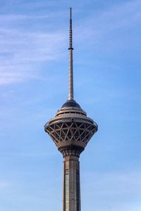 Milad telecommunication tower in tehran in the middle of the day