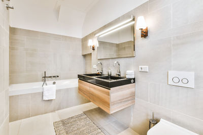 Interior of modern bathroom