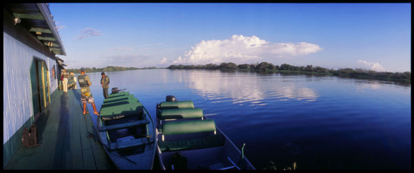 Panoramic view of lake against sky