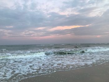 View of sea against cloudy sky