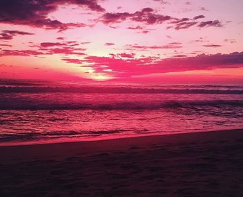 Scenic view of sea at sunset