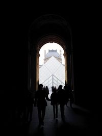 Tourists looking at monument