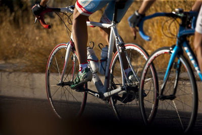 Low section of bicycling on street