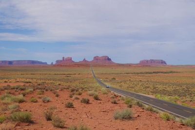 Scenic view of field against sky, monument valley