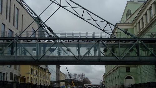 Low angle view of suspension bridge