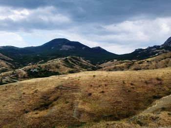 Scenic view of mountains against sky