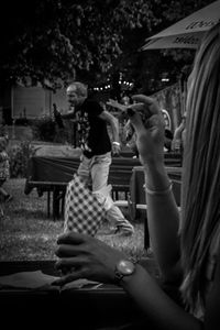 Group of people sitting at restaurant