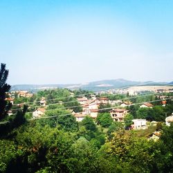 High angle view of residential district