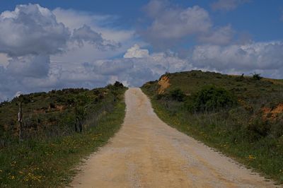 Empty road along countryside landscape