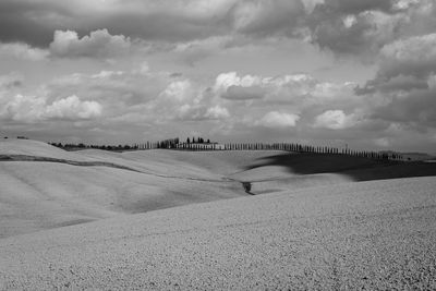 Scenic view of land against sky