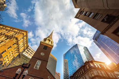 Low angle view of buildings against sky