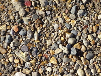 Full frame shot of pebbles on beach