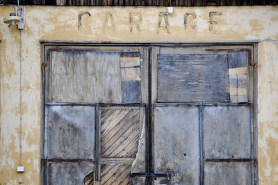 Full frame shot of old weathered door