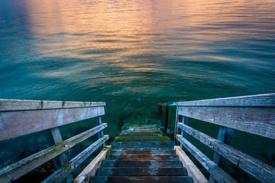 High angle view of pier over sea