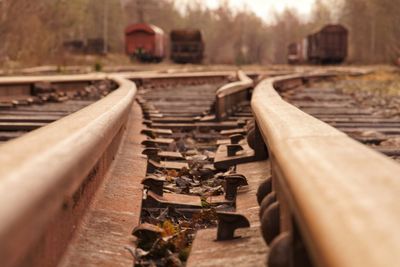 Close-up of railroad tracks