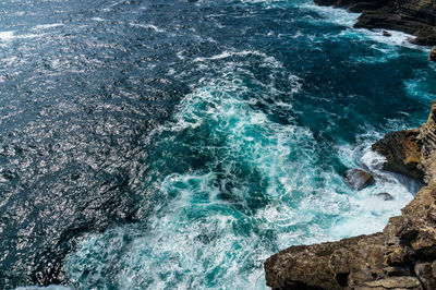 High angle view of sea