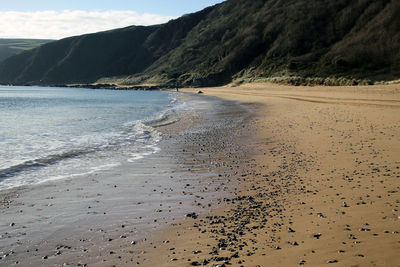 Scenic view of beach against sky