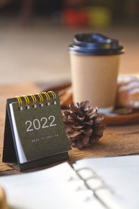 Close-up of christmas decorations on table