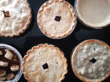 High angle view of cake on table