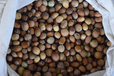 High angle view of eggs in container