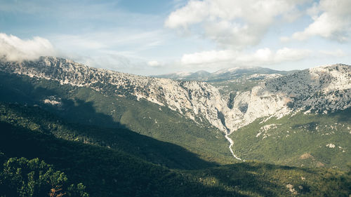 Scenic view of mountains against sky
