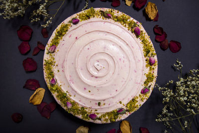High angle view of cake